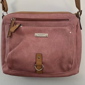 Like new,  Dusty rose Rosetti leather shoulder bag.  9x10.5x3